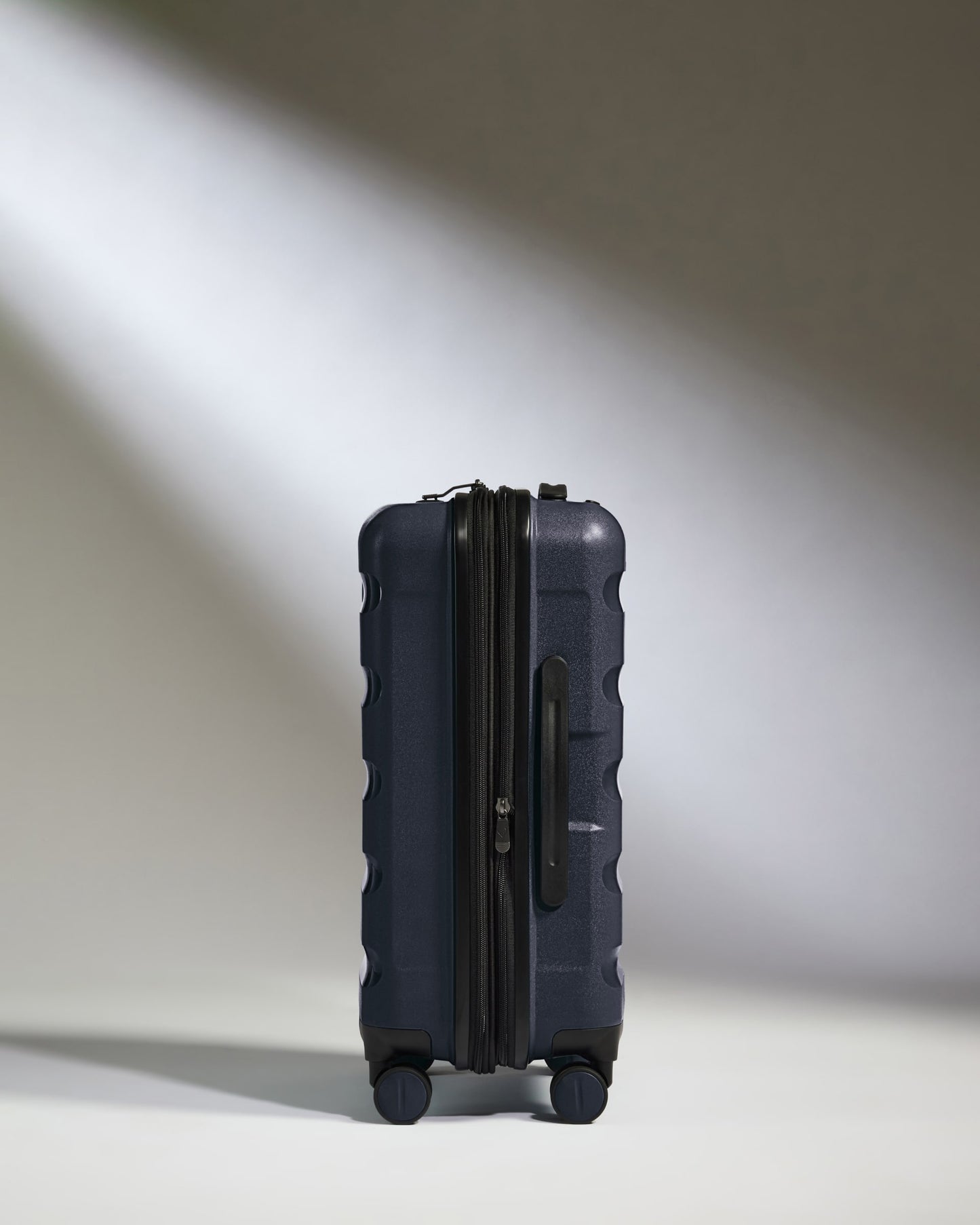 Expandable Carry-on Luggage in Navy - Logo Stripe