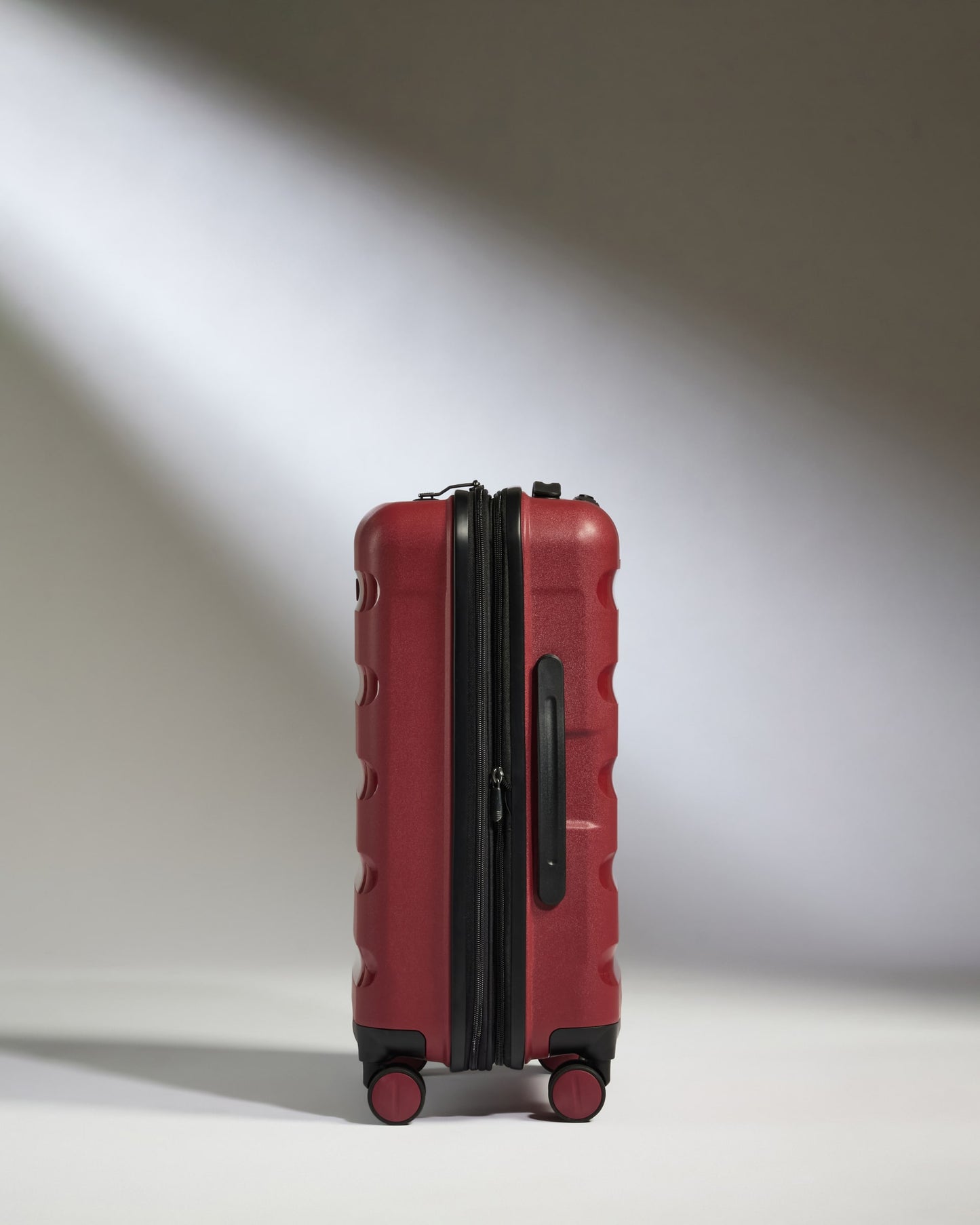 Expandable Carry-on Luggage in Soft Red - Logo Stripe