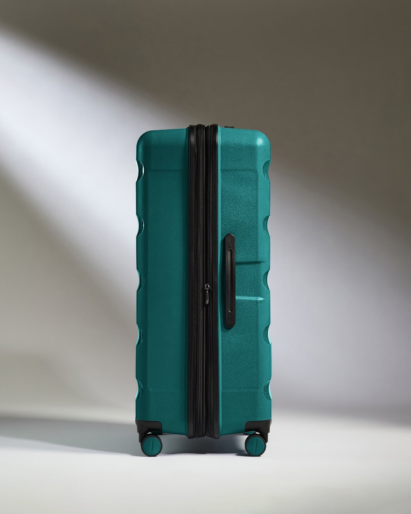 Large Luggage in Deep Teal - Logo Stripe