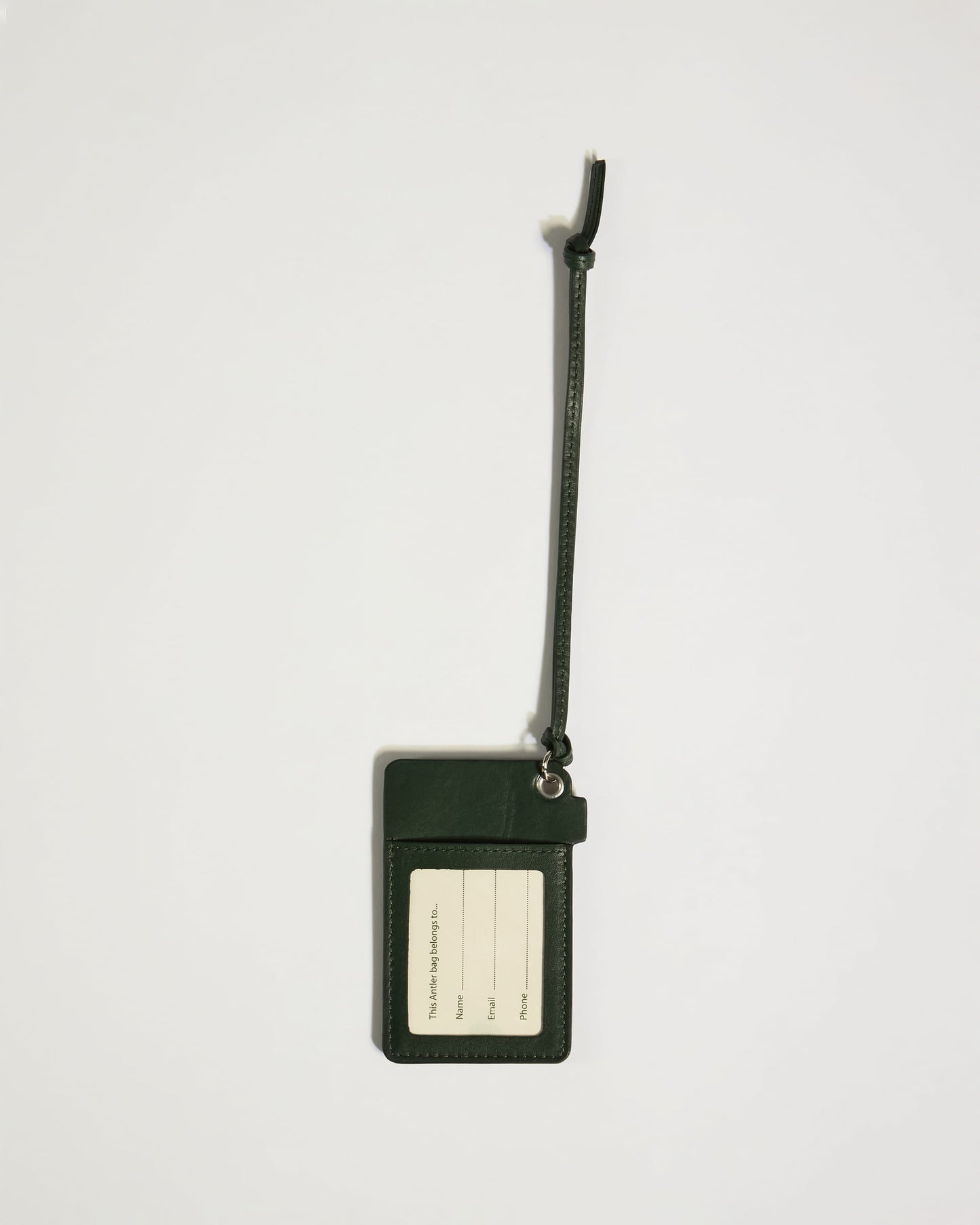 Heritage Leather Camera Luggage Tag in Green