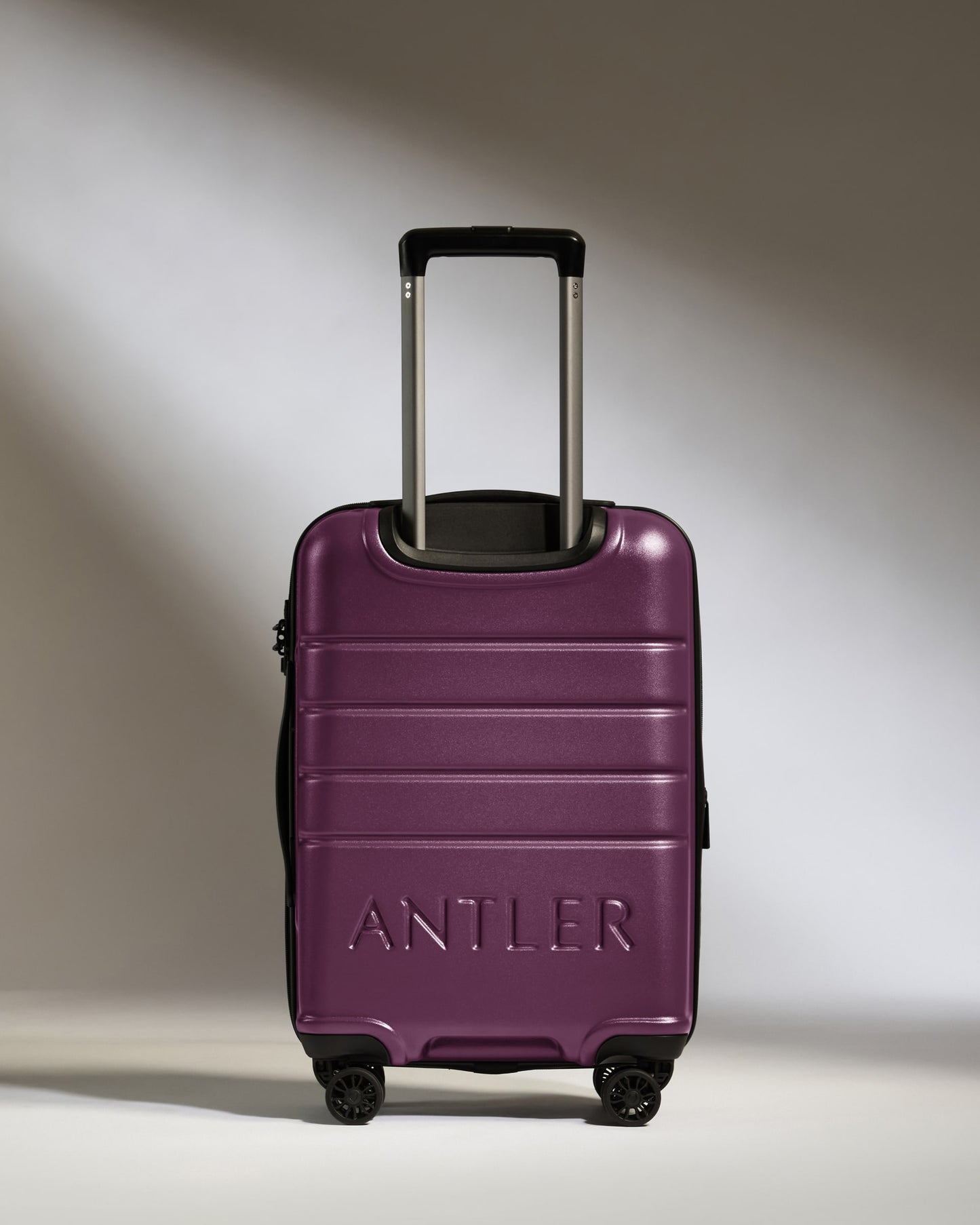 Expandable Carry-on Luggage in Dark Heather Purple - Logo
