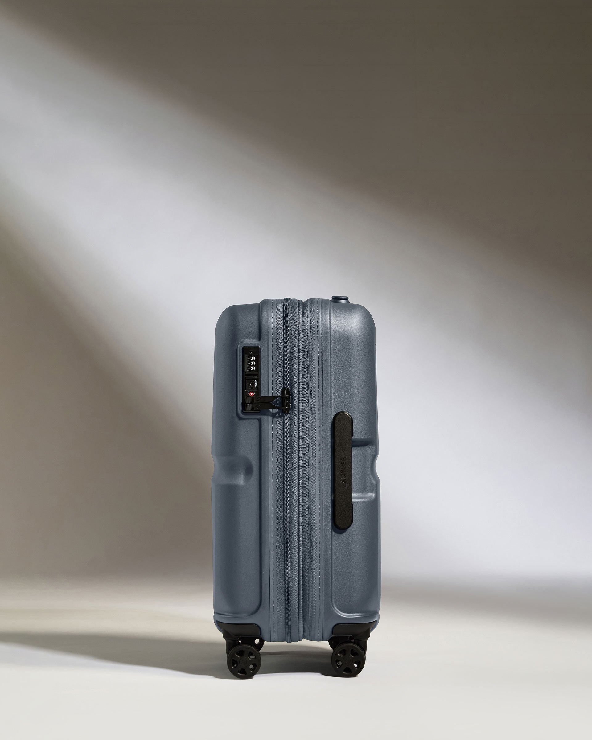 a suitcase with wheels and lights