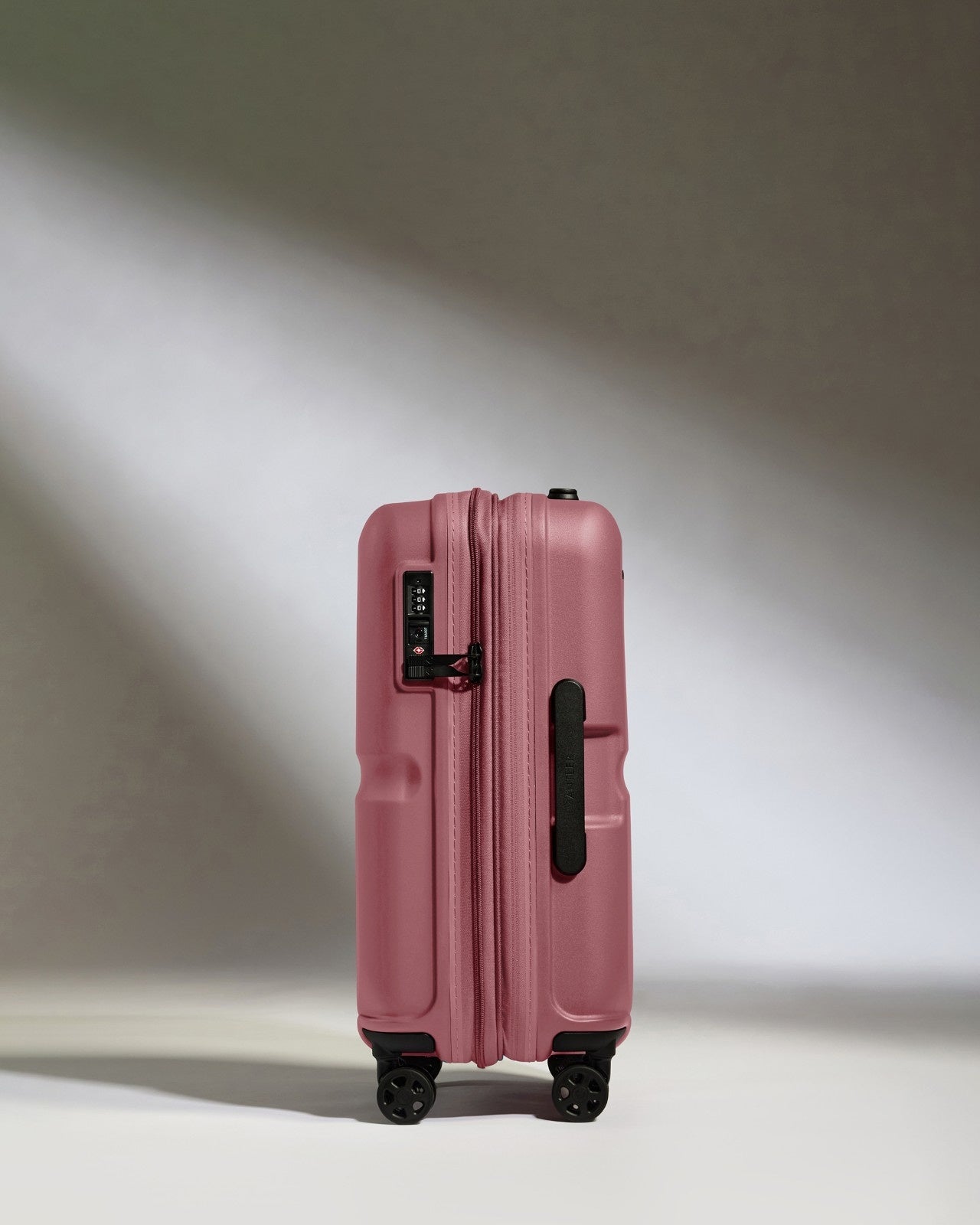 Expandable Carry-on Luggage in Clay Pink - Single Stripe
