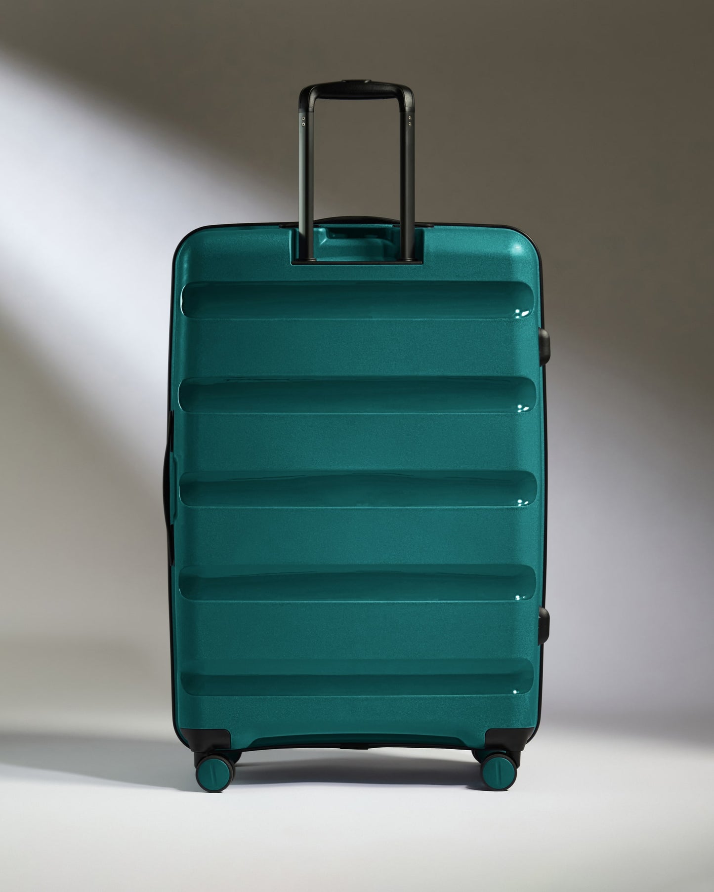 Large Luggage in Deep Teal - Logo Stripe