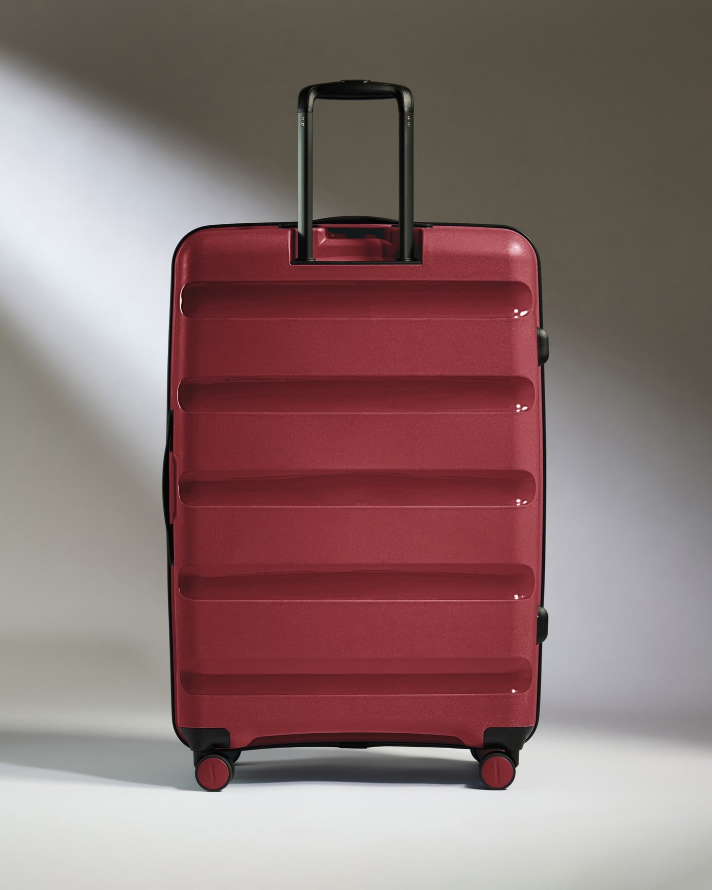 Large Luggage in Soft Red - Logo Stripe