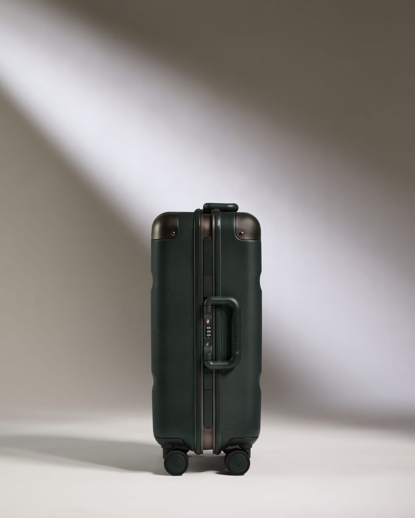 Carry-On Luggage in Dark Forest Green - Heritage Stripe