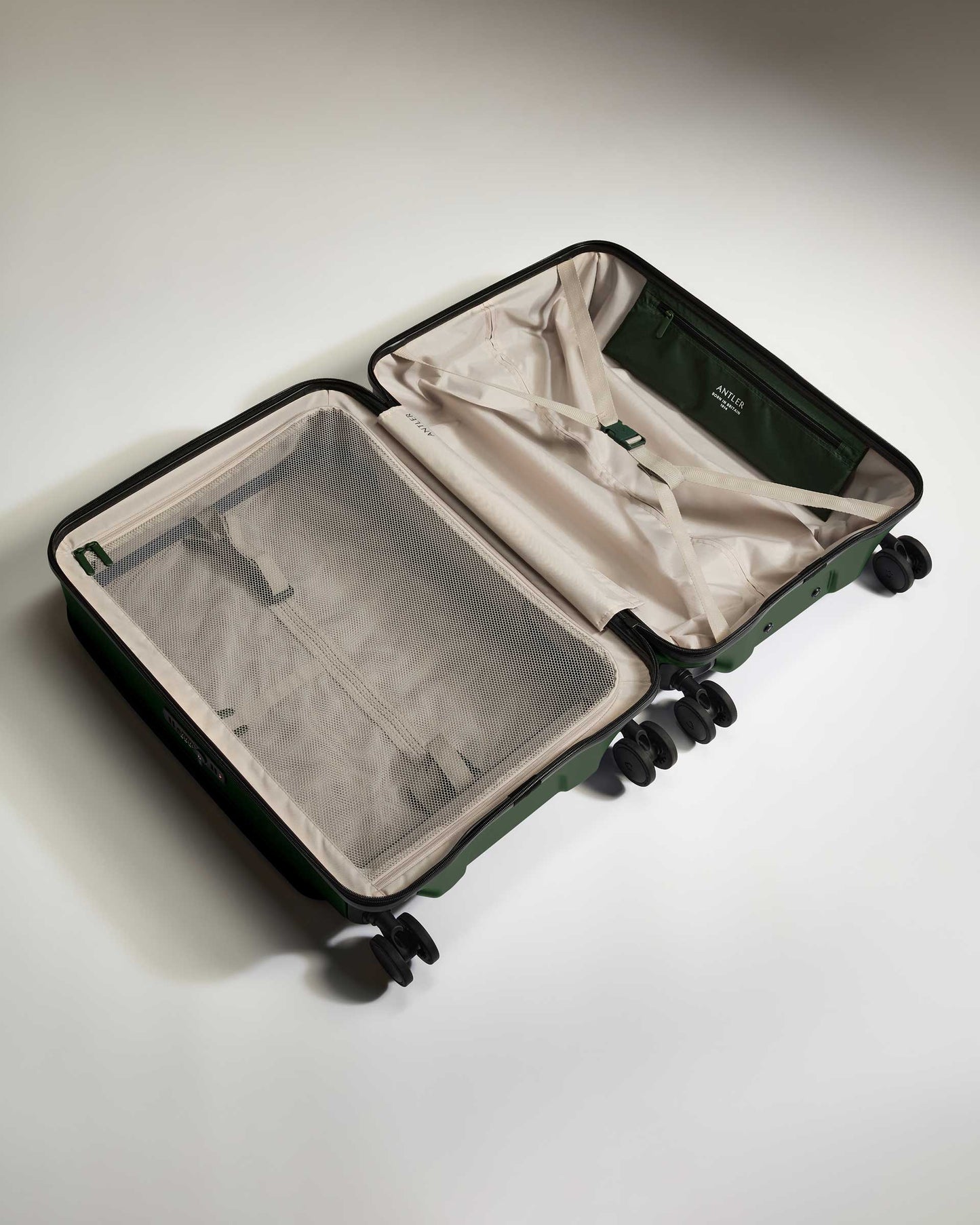 Dual Opening Medium Luggage in Antler Green - Icon Stripe