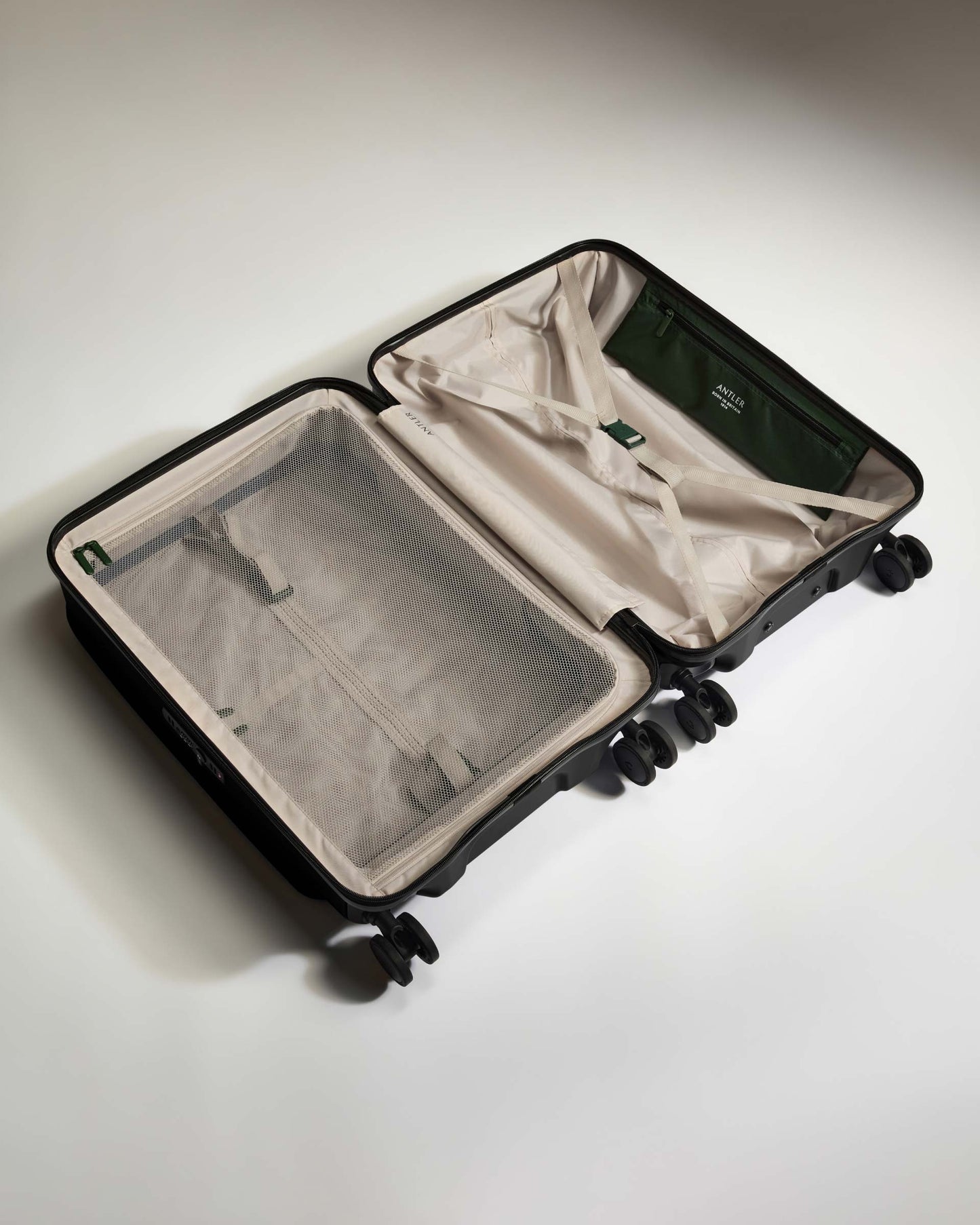 Dual Opening Medium Luggage in Black - Icon Stripe