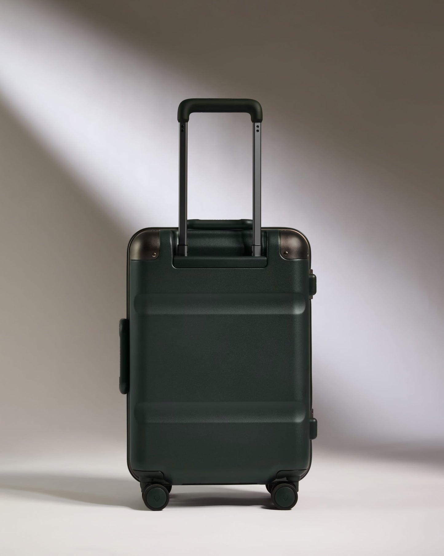Carry-On Luggage in Dark Forest Green - Heritage Stripe