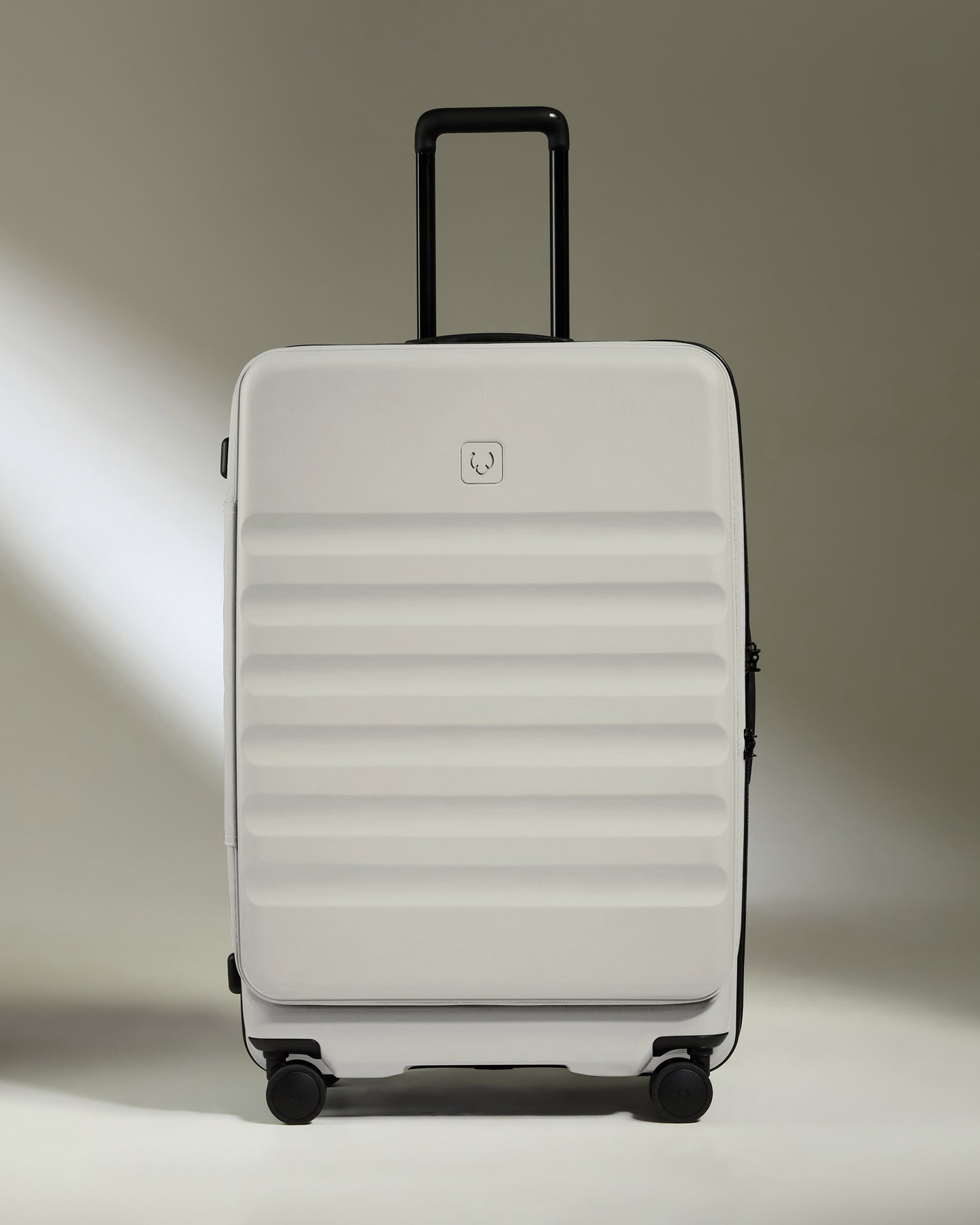 Dual Opening Large Luggage in Taupe - Icon Stripe