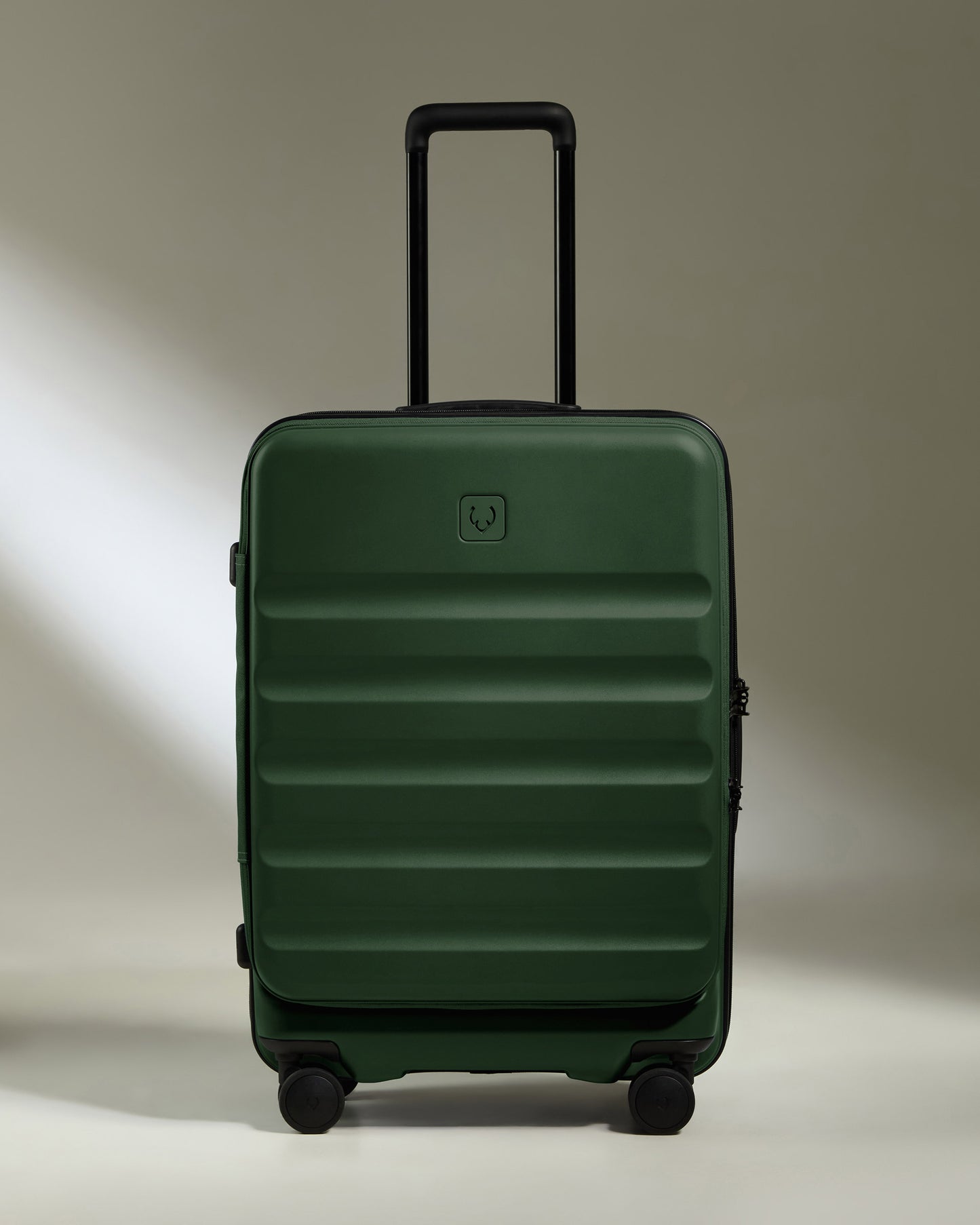 Dual Opening Medium Luggage in Antler Green - Icon Stripe