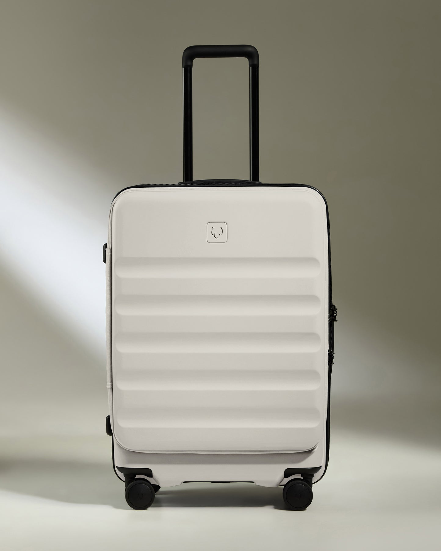 Dual Opening Medium Luggage in Taupe - Icon Stripe