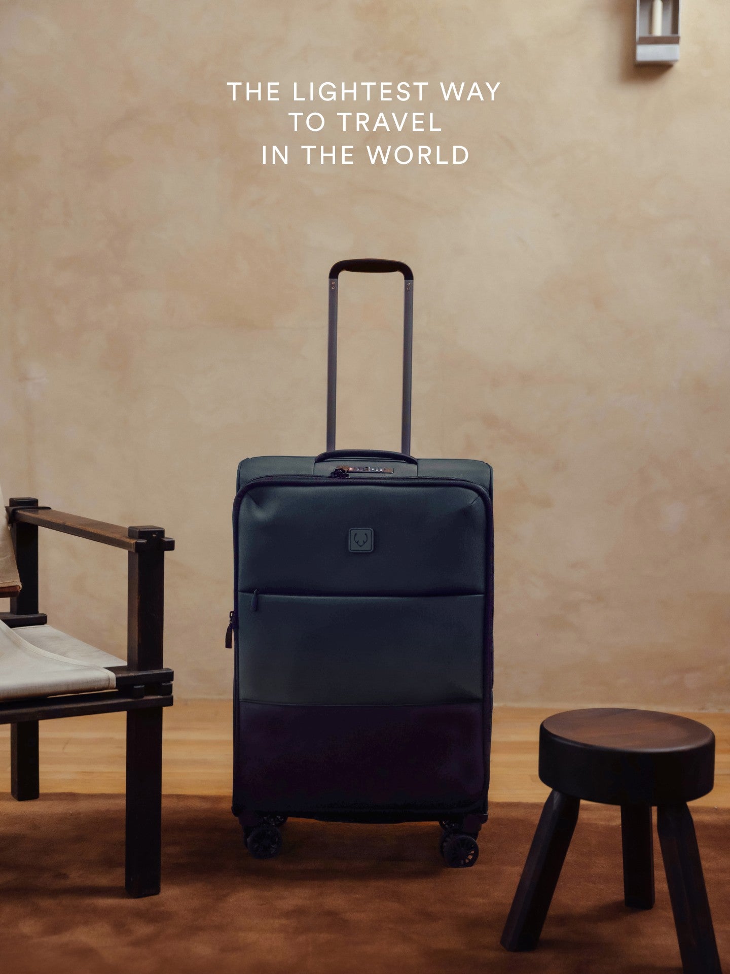 a suitcase and a chair