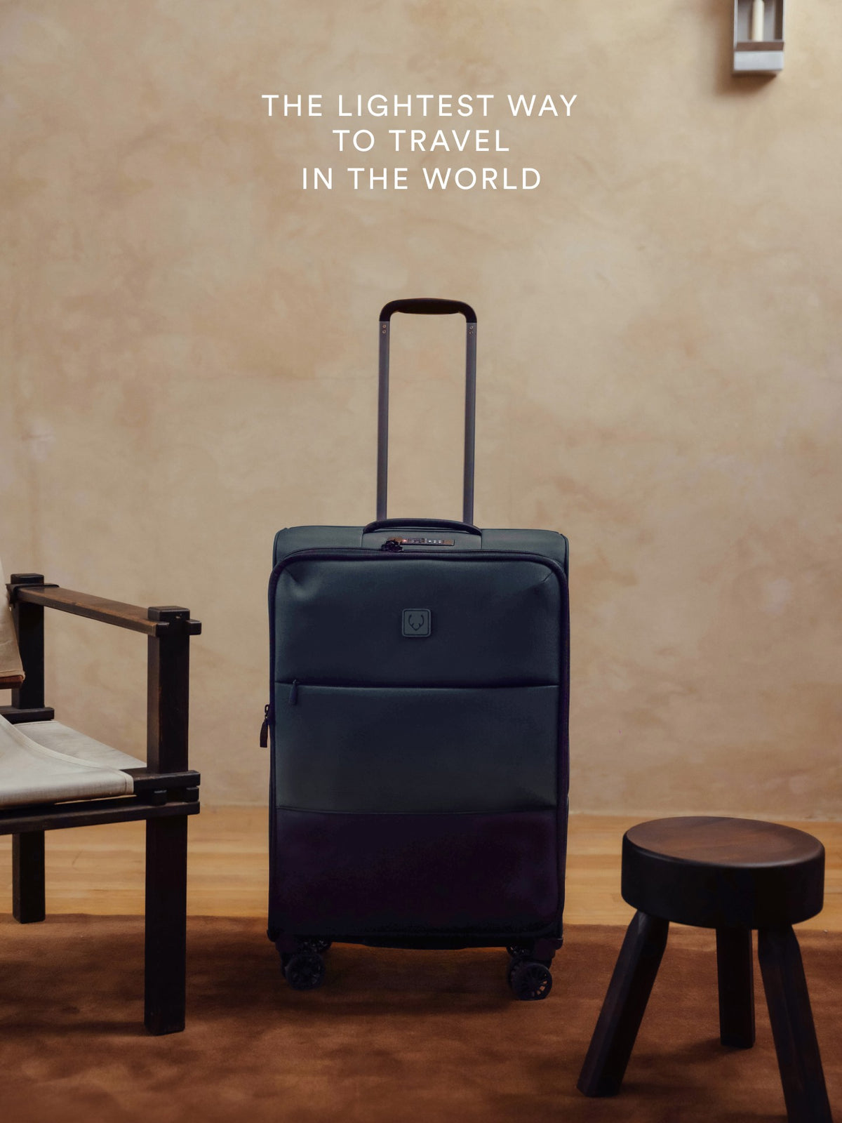 a suitcase and a chair