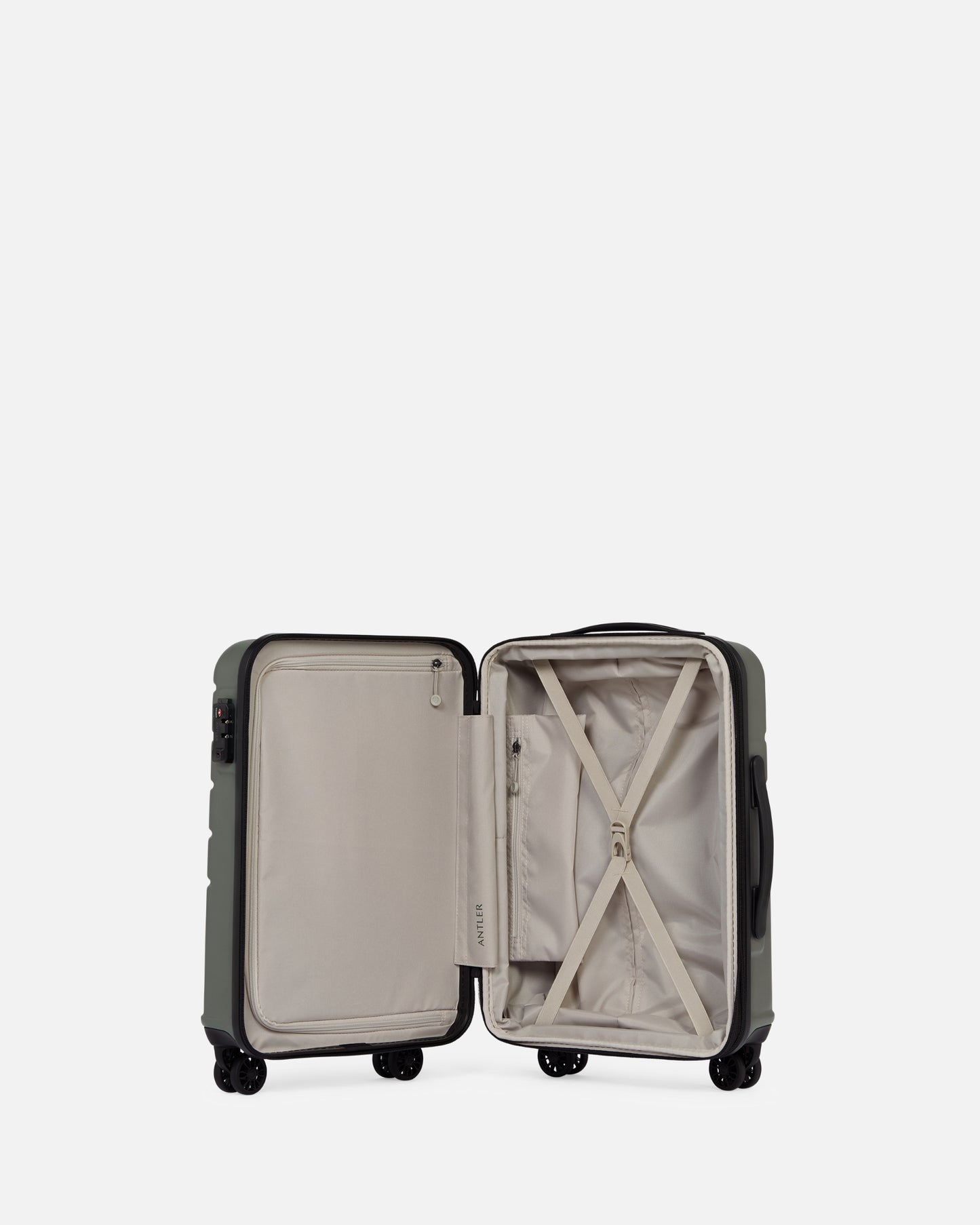 Expandable Carry-on Luggage in Moss Grey - Logo