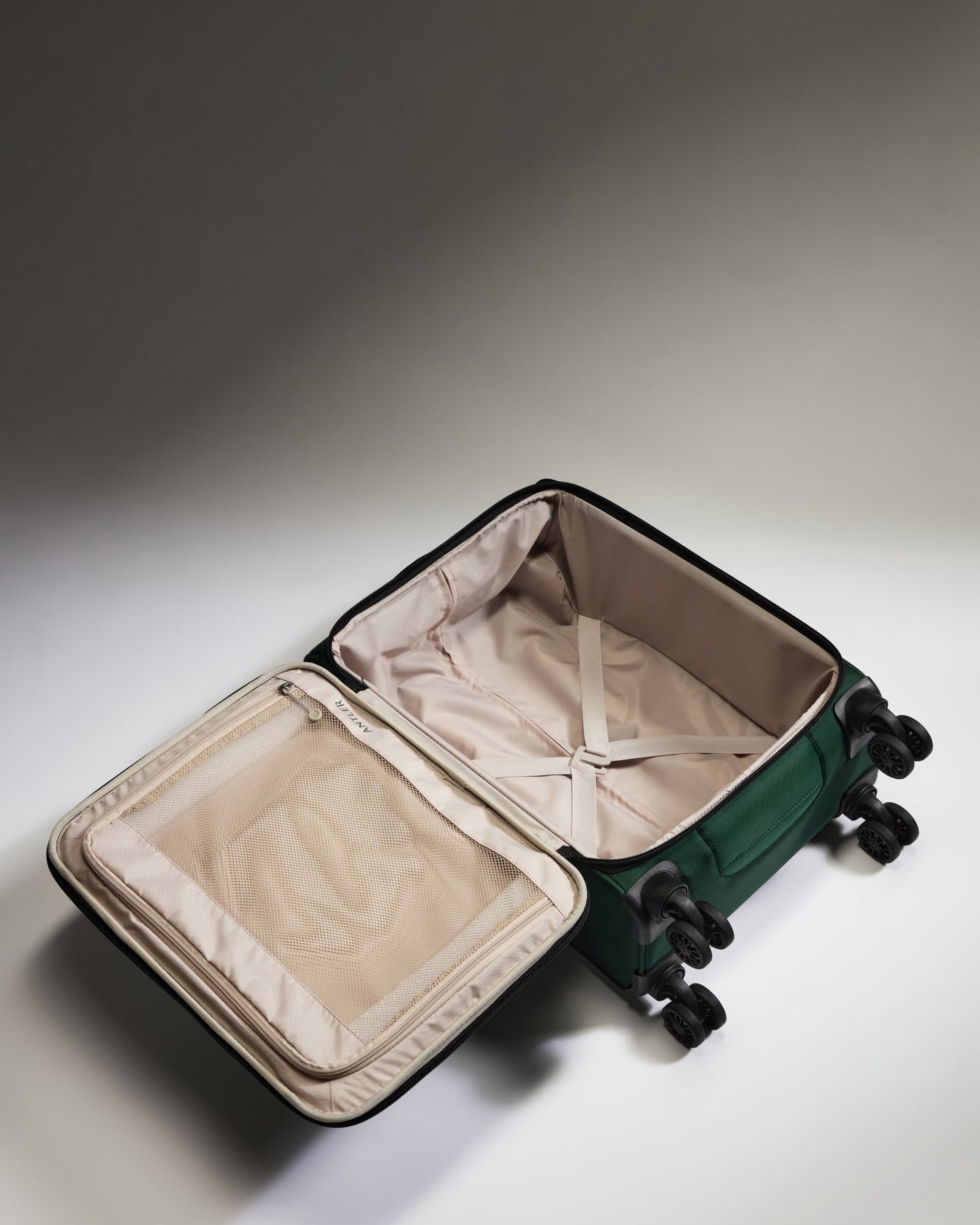 Lightest Expandable Carry-on Luggage in Antler Green - Soft Stripe 2.0