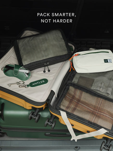 a group of luggage in a car