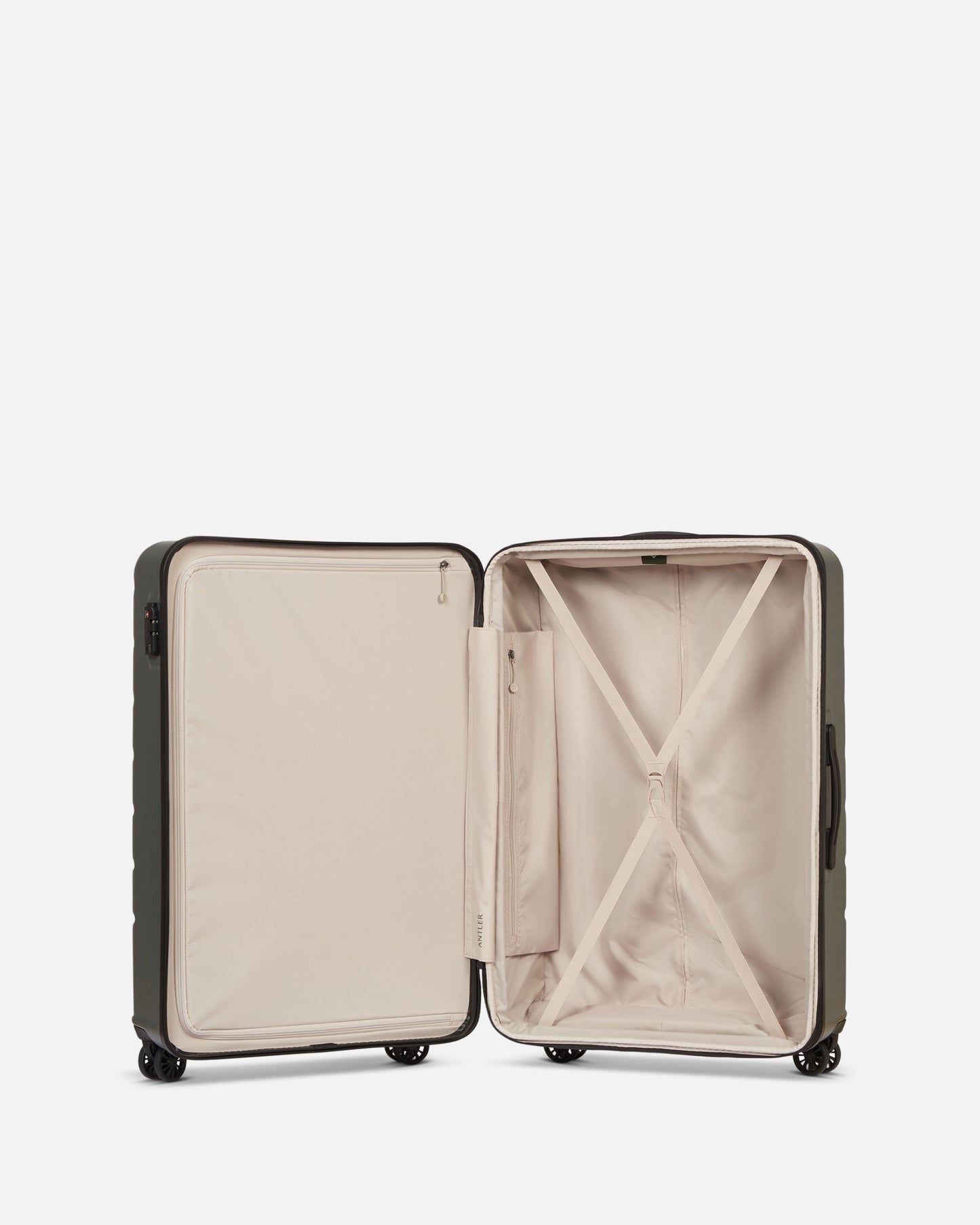 Large Luggage in Moss Grey - Logo