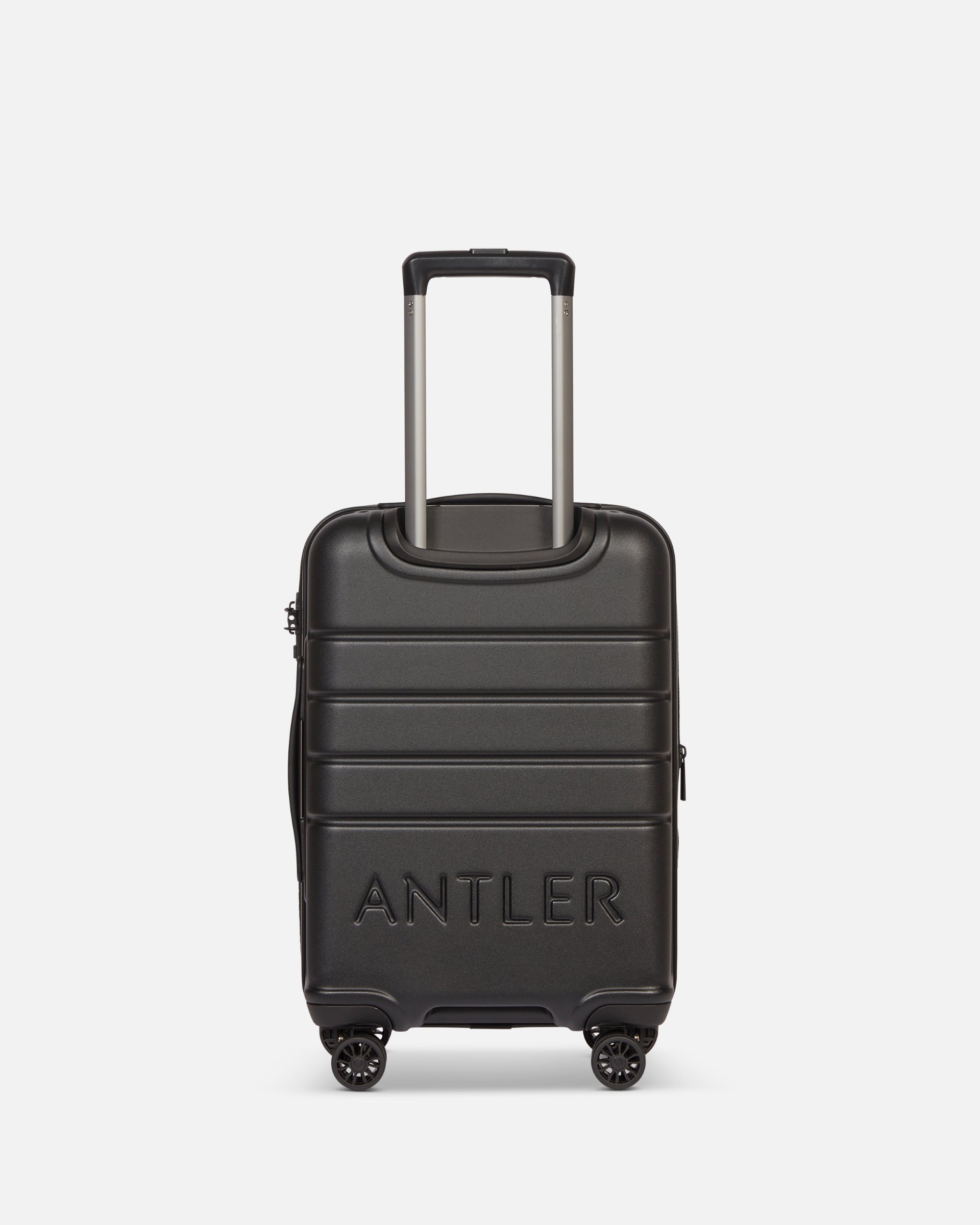 a black suitcase with wheels