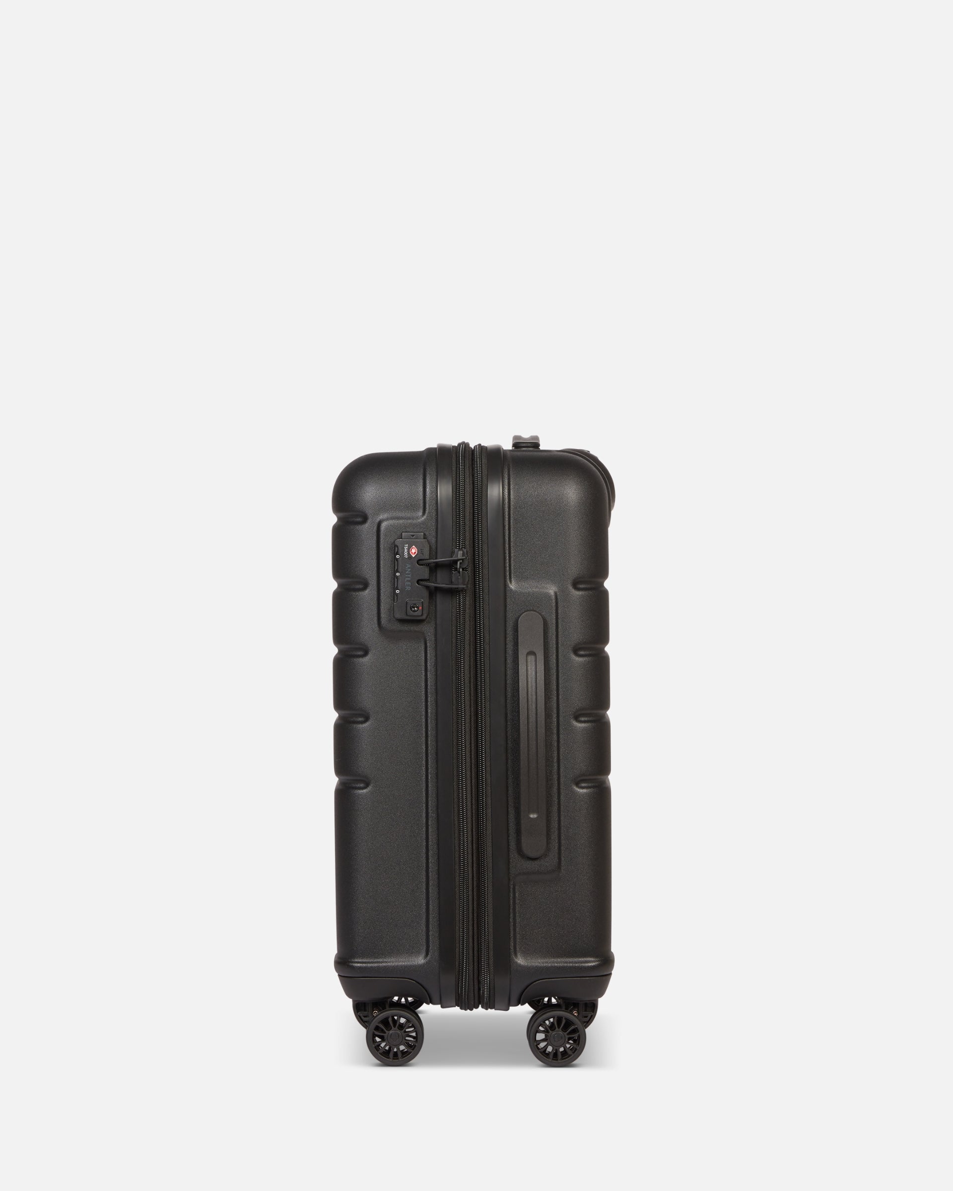 a black suitcase with wheels