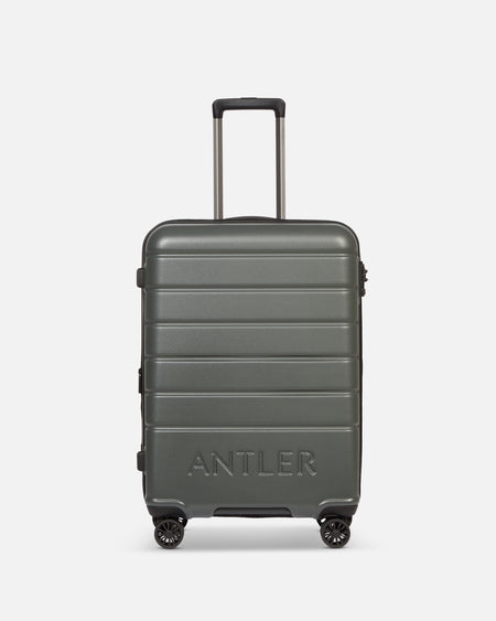 Medium Luggage in Moss Grey - Logo