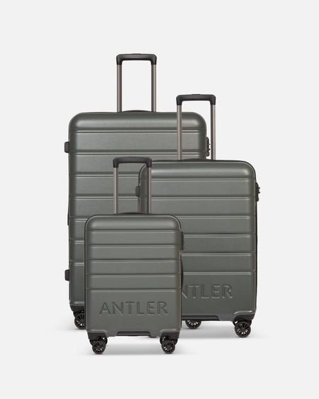 Expandable Carry-on Luggage Set in Moss Grey - Logo