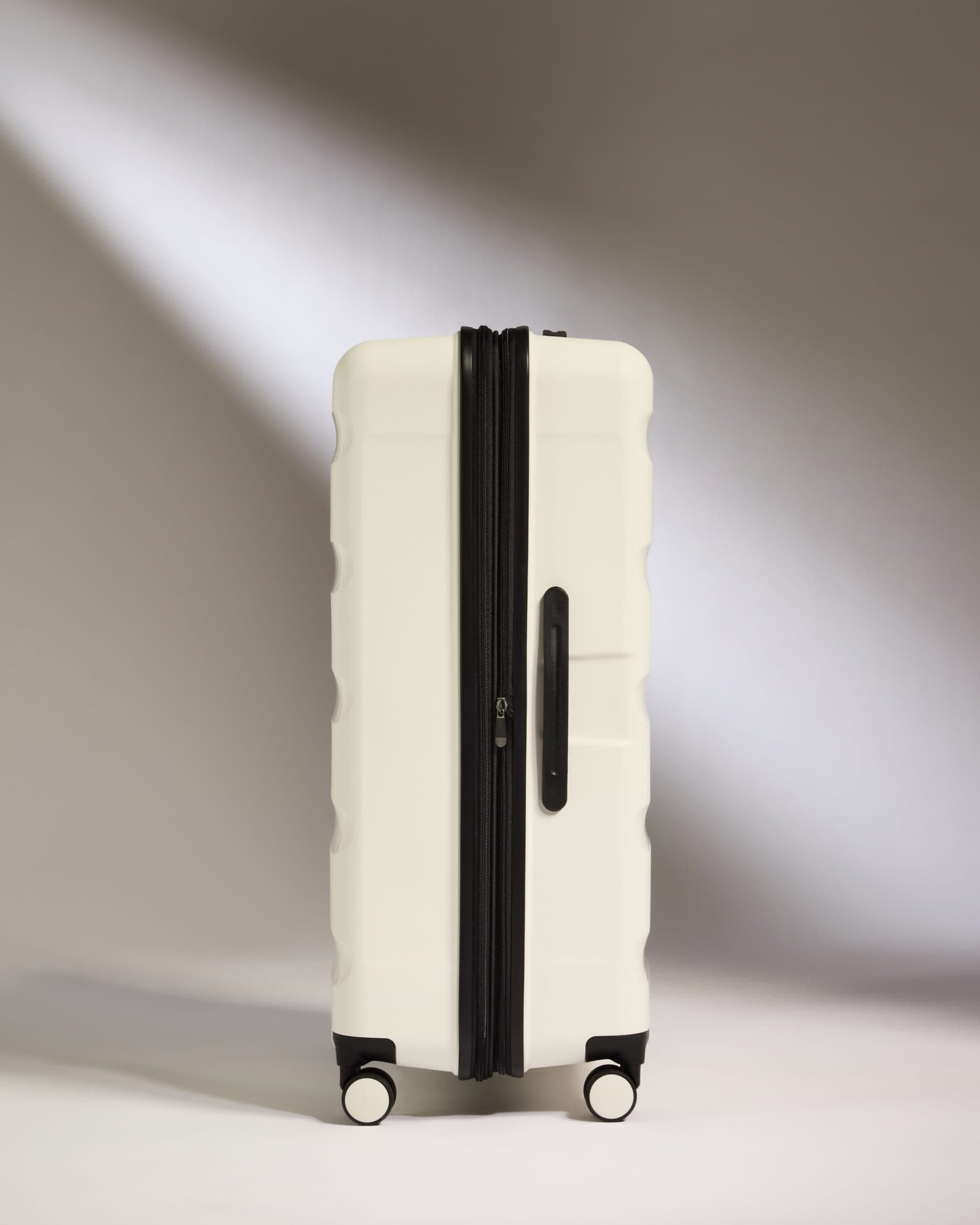 Antler Luggage -  Large Suitcase in White - Logo Stripe - Hard Suitcase - Large Large Suitcase White - Logo Stripe | Lightweight Hard Shell Luggage