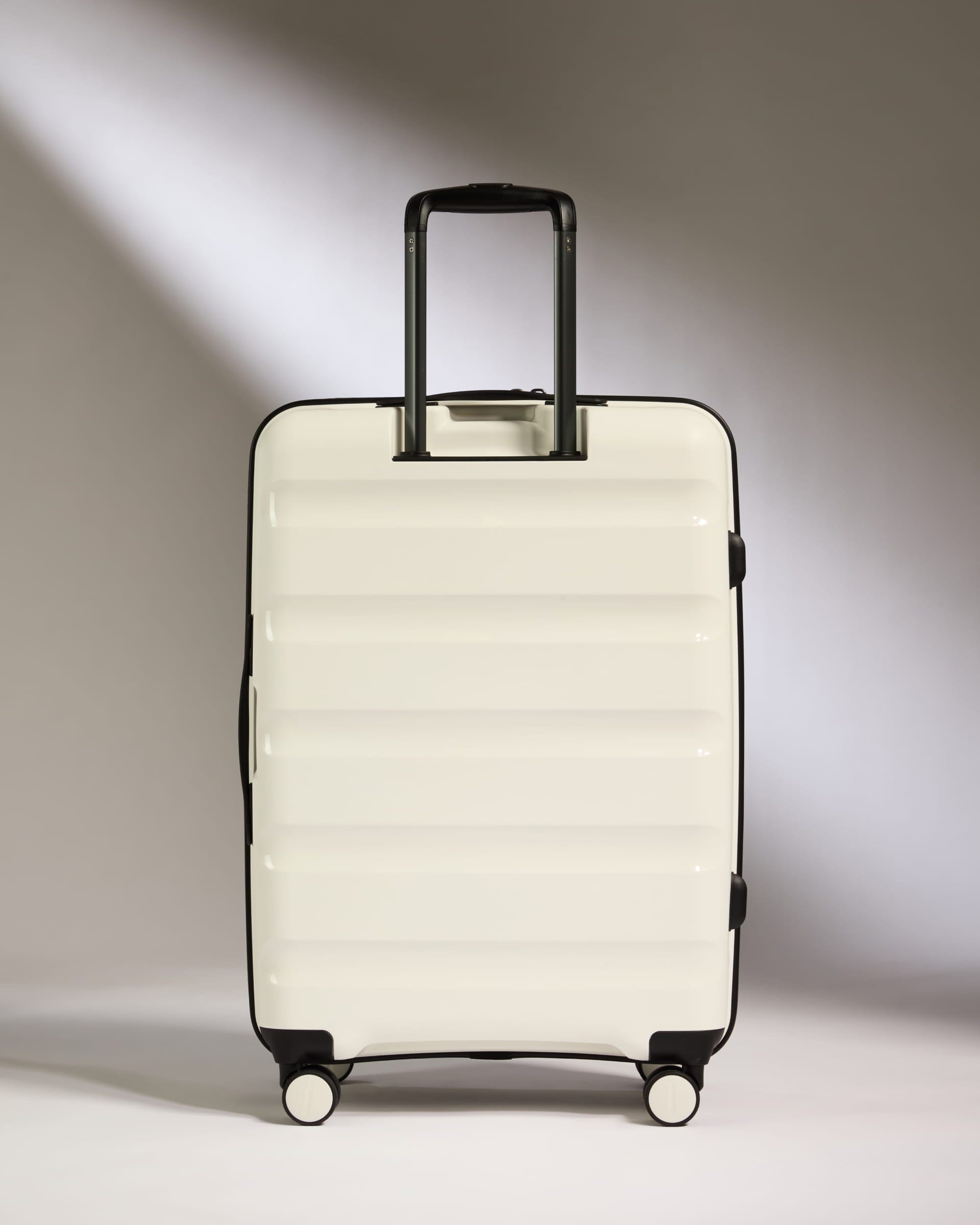 Antler Luggage -  Medium Suitcase in White - Logo Stripe - Hard Suitcase - Medium Medium Suitcase White - Logo Stripe | Lightweight Hard Shell Luggage