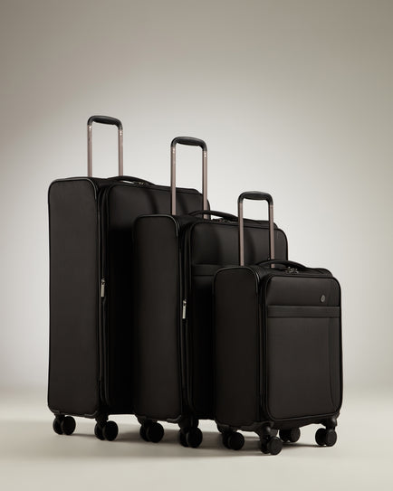 Prestwick Set of 3 Suitcases Black | Soft Suitcases | Antler AU ...