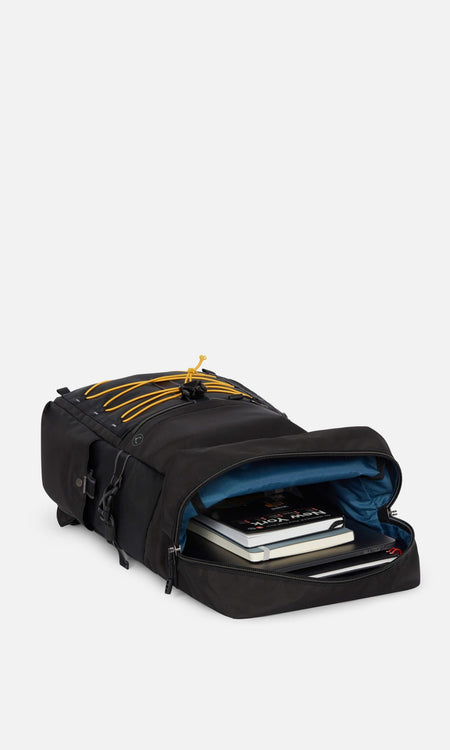 Bamburgh roll top backpack in black