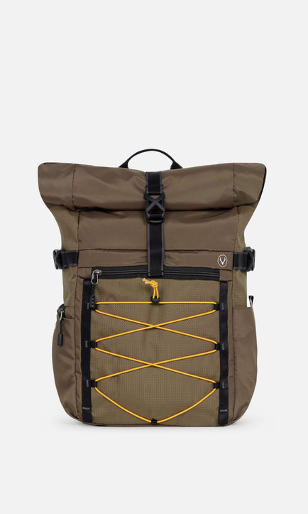 Bamburgh roll top backpack in khaki